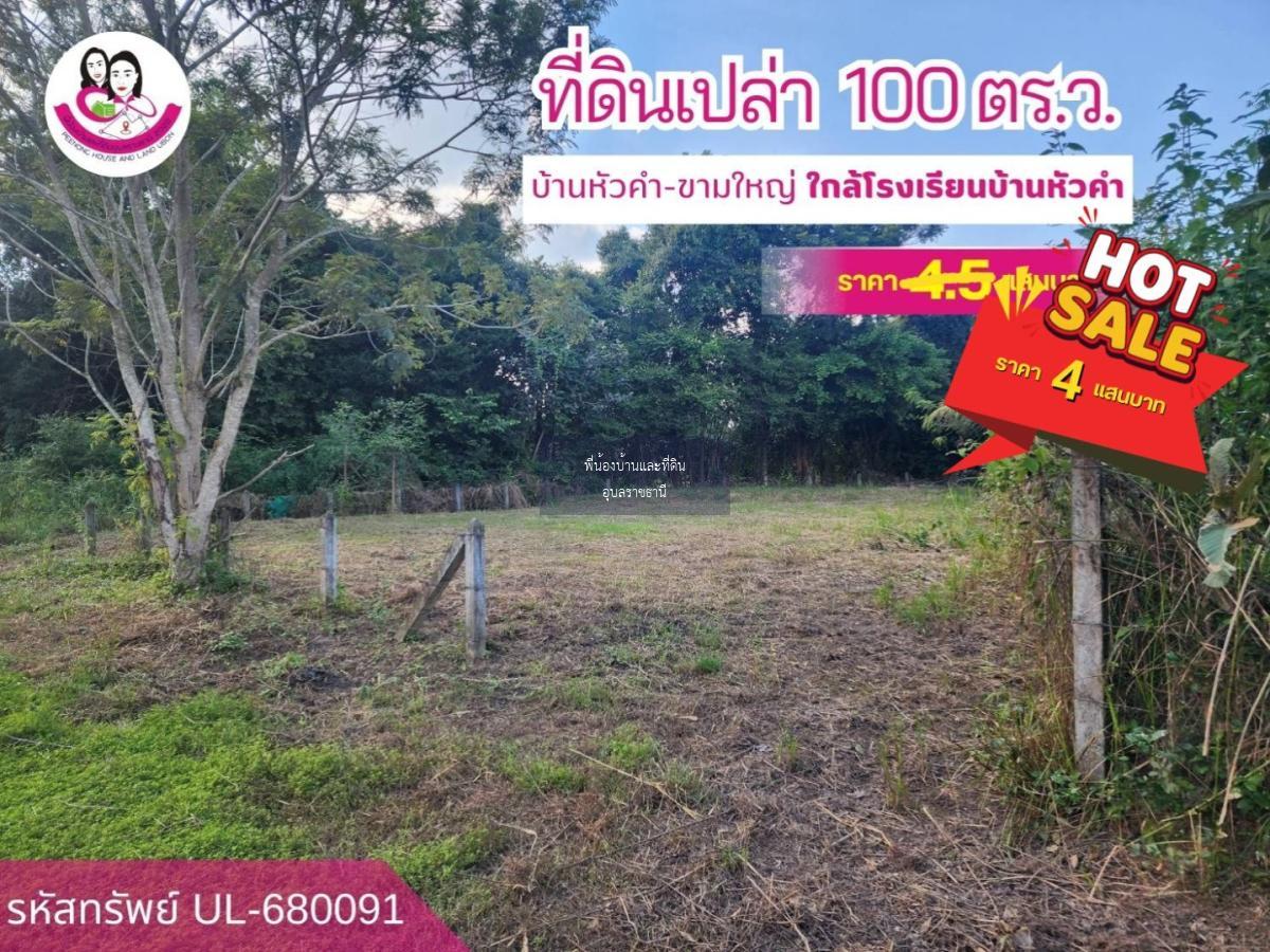 ขายที่ดินเปล่าโซนตำบลขามใหญ่ อ.เมือง จ.อุบลฯ