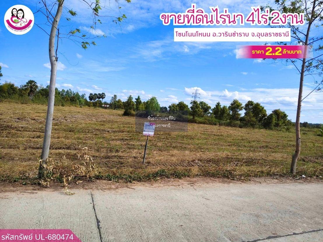 ขายที่นาแปลงสวย ทำเลดี วารินชำราบ